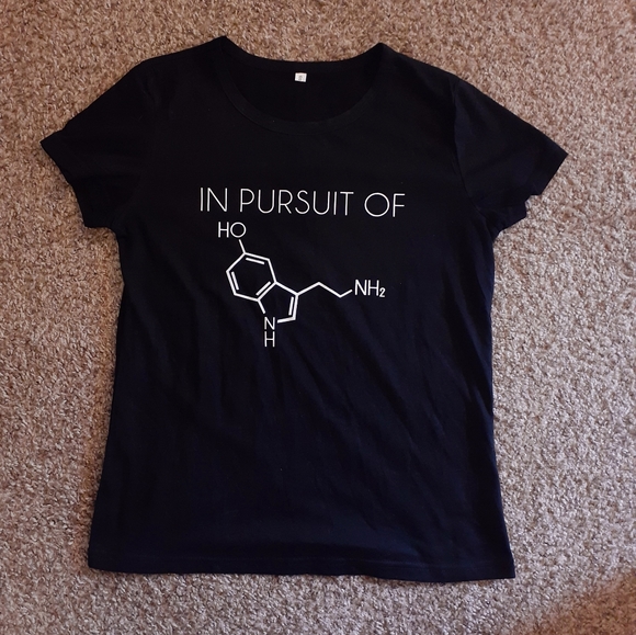 Tops - In pursuit of happiness serotonin molecule shirt